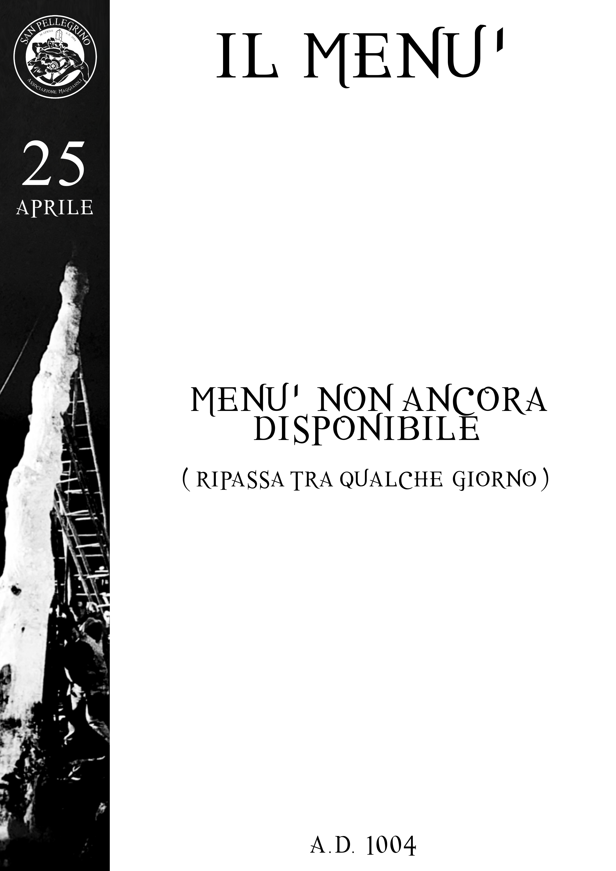 Menu Cena 25 APRILE - ACCIACCARELLA